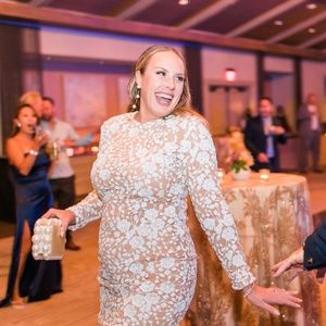 Nadine Merabi Sequin Lace Mini Dress